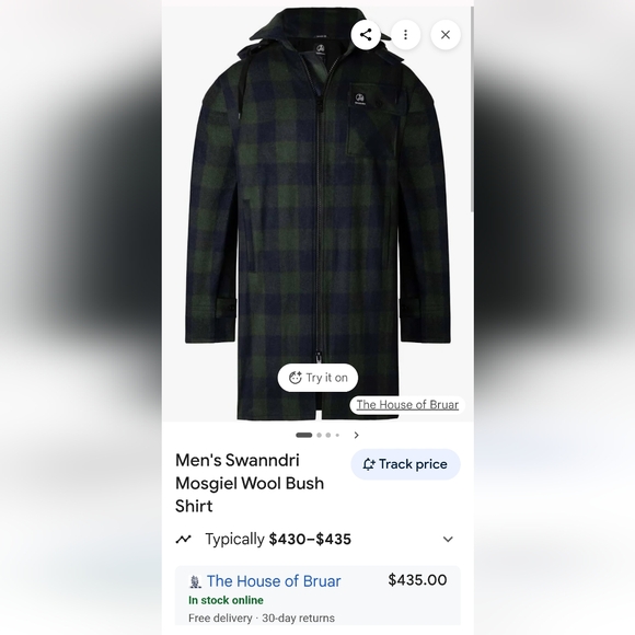 Swanndri Mosgiel Mens Wool Zip Front Bush Shirt/Coat Grey Blue - Picture 15 of 16